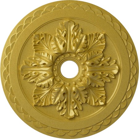 Ekena Millwork Bordeaux Deluxe Ceiling Medallion (Fits Canopies up to 4"), 23 5/8"OD x 3"ID x 2"P, Rich Gold CM23BORGS